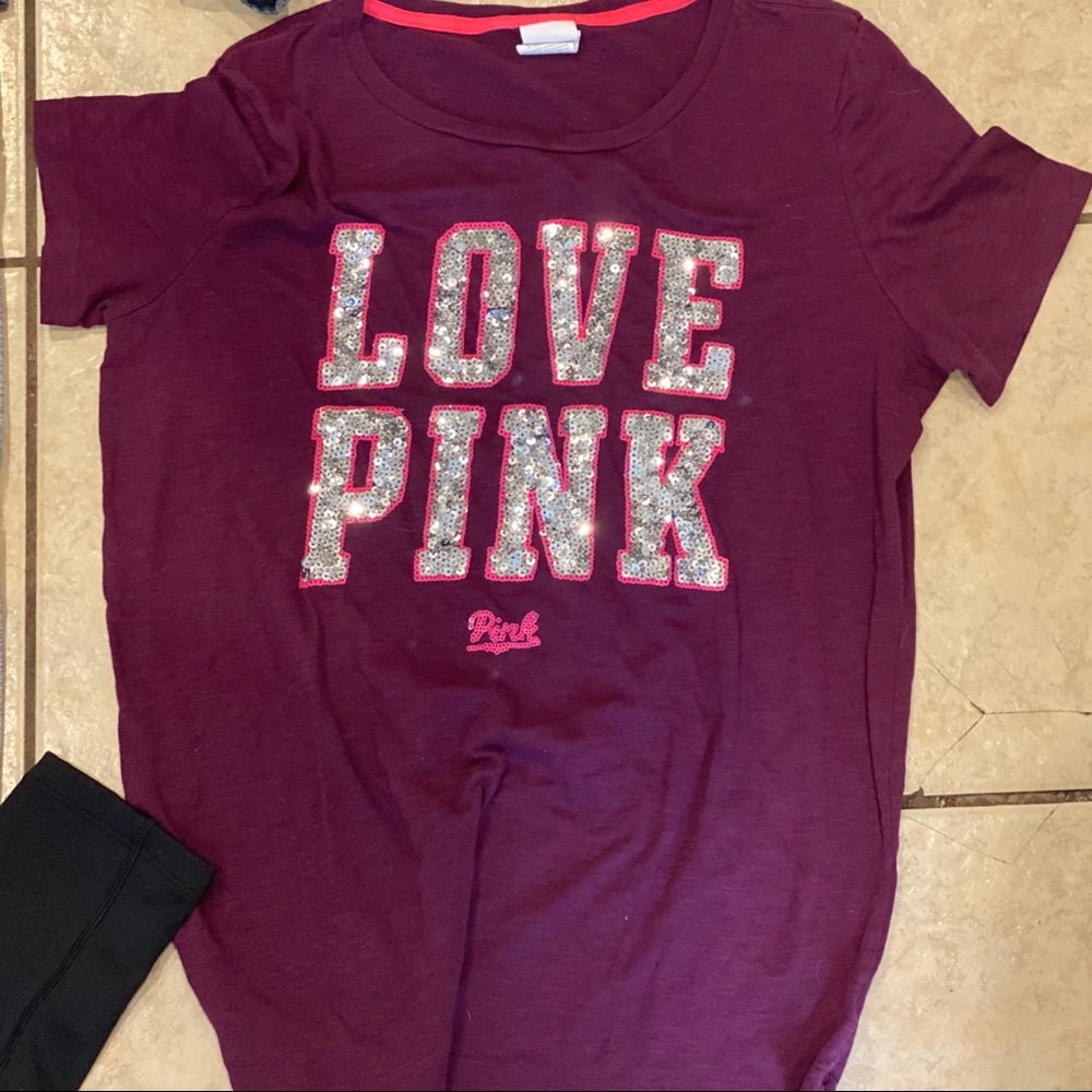 PINK Victoria Secret BLING Short Sleeve TEE NWOT